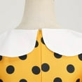 thumbnail image 5 of Women's 50s Vintage Puff Short Sleeves Polka Dot Cocktail Swing Dress 1950s Retro Flared Skater Prom Dress, 5 of 6