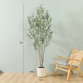 thumbnail image 5 of DR.Planzen 7 Ft Artificial Muti-Trunk Olive Tree in Natural White Planter, 5 of 7