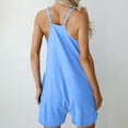 thumbnail image 2 of Lightweight Romper Shorts Womens Adjustable Spaghetti Strap Jumpsuits Pockets Sleeveless Casual Summer Outfits (L, Blue), 2 of 8
