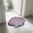 thumbnail image 4 of CaiYueKe Seashells Bathroom Rug, Bathroom Rugs, Ocean Decor Shell Bath Mat Gifts, Cute Seashell Shaped Bath Rugs for Sea Room Decor, Machine Washable & Non-Slip Bath Mat, 16x16 Inch, 4 of 7