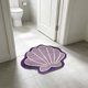 thumbnail image 5 of Lekihaqq Shell Shaped Absorbent Bath Mat Microfiber Non Slip Floor Rug For Bathroom Bedroom Entryway Home Decor Blue White Purple Pink Khaki Gray Plastic, 5 of 7