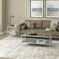thumbnail image 3 of Henn&Hart 45" Satin Nickel Finish Metal/Glass Coffee Table, 3 of 5
