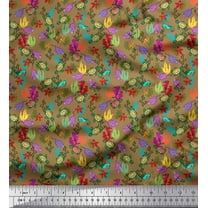 Soimoi Cotton Duck Fabric Coral,Starfish & Turtle Ocean Print Sewing Fabric Yard 42 Inch Wide