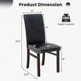 thumbnail image 3 of Costway Upholstered Dining Chairs Set of 2 PU Leather Armless Solid Rubber Wood Legs, 3 of 8