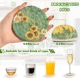 thumbnail image 3 of Haosy Set of 6 Drink Woven Coaster with Holder Heat Resistant Non-Slip Bar Coasters 4 Inches Bee Beehive Sunflower, 3 of 7