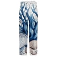 thumbnail image 5 of Ocean Blue Coral Seashell Winter Female Pants Flannel High Waist Women Pants Lady Warm Straight Leg Plush Trousers, 5 of 7