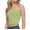 Green, variant on Crop Tube Top Cotton/Spandex Plain Solid Basic Layering No Built-in Bra whS