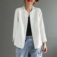 thumbnail image 4 of Posijego Plus Size Shirts for Women Spring Summer Long Sleeve Casual Button down Shirt Cotton Linen Tops, 4 of 7