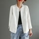 thumbnail image 5 of Top de encaje color crema,Camisa holgada de lino para mujer, blusa estampada de manga 3/4, tela de poliéster, ropa informal suave para primavera, sopatenor, 5 of 9