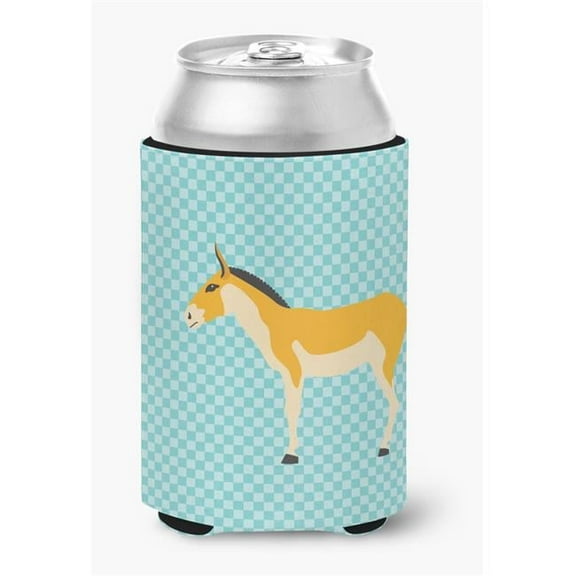Turkmenian Kulan Donkey Blue Check Can or Bottle Hugger