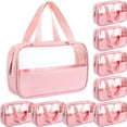 thumbnail image 1 of Bolsa de maquillaje Buryeah, translúcida, impermeable, de viaje, 9 unidades, rosa, 1 of 8