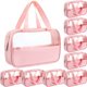 thumbnail image 1 of Bolsa de maquillaje Buryeah, translúcida, impermeable, de viaje, 9 unidades, rosa, 1 of 8