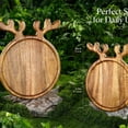 thumbnail image 4 of Bandeja de madera para servir con asas de astas, diseño de reno navideño, organizador de platos de madera decorativo, bandeja para comida, aperitivos y frutas., 4 of 6