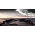 thumbnail image 4 of Space Piggy Bank, Moon Fantasy Planet Beach with Old Pier with Sea Waves Fiction Eclipse Sky Landscape, Ceramic Coin Bank Money Box for Cash Saving, 3.6" X 3.2", Pink Blue, by Ambesonne, 4 of 4