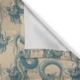 thumbnail image 6 of Ambesonne Japanese Valance & Curtain, Vintage Dragon Drawing Art, 55"x45", Pale Petrol Blue Beige, 6 of 7