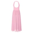 thumbnail image 2 of YIZYIF Kids Girls Chiffon Lace Splice Contemporary Dance Leotard Dress Sleeveless Side Slit Lyrical Dance Long Dress A Pink 6, 2 of 6