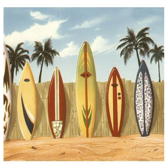 879053 Surfboards Beach Wallpaper Border 144b07141