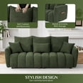 thumbnail image 4 of Wiilayok 80" Sofa Couch,Modern Upholstery Teddy Cloud Sofa Couch, 3 Seater Couch with 3 Pillows, for Living Room Bedroom,Green, 4 of 7