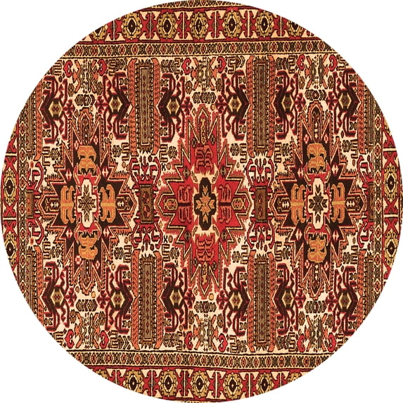 Ahgly Company Indoor Round Persian Orange Traditional Area Rugs, 4' Round