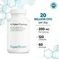 thumbnail image 4 of SuperSmart H. Pylori Formula 20 Billion CFU per Day - Natural Probiotic Lactobacillus Reuteri DSM 17648 Supplement | Non-GMO & Gluten Free - 120 Vegetarian Capsules, 4 of 9