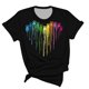 thumbnail image 2 of Camisetas de Manga Corta para las Mujeres Impresas Cuello Redondo Casual Camiseta, 95% Poliéster 5% Spandex Vintage Ligero Top para Diario, Fiesta Y Primavera, 2 of 5