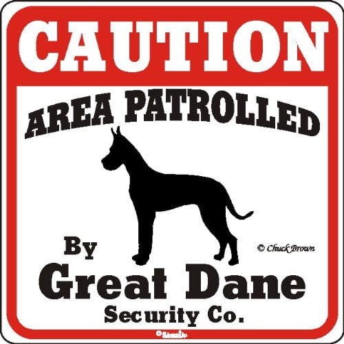 Área De Precaución Con Letrero De Patio Para Perros Patrullada Por Great Dane Security Company