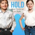 thumbnail image 3 of Kids Elastic Adjustable Strech Belt With Silver Square Buckle - Beige, 3 of 3