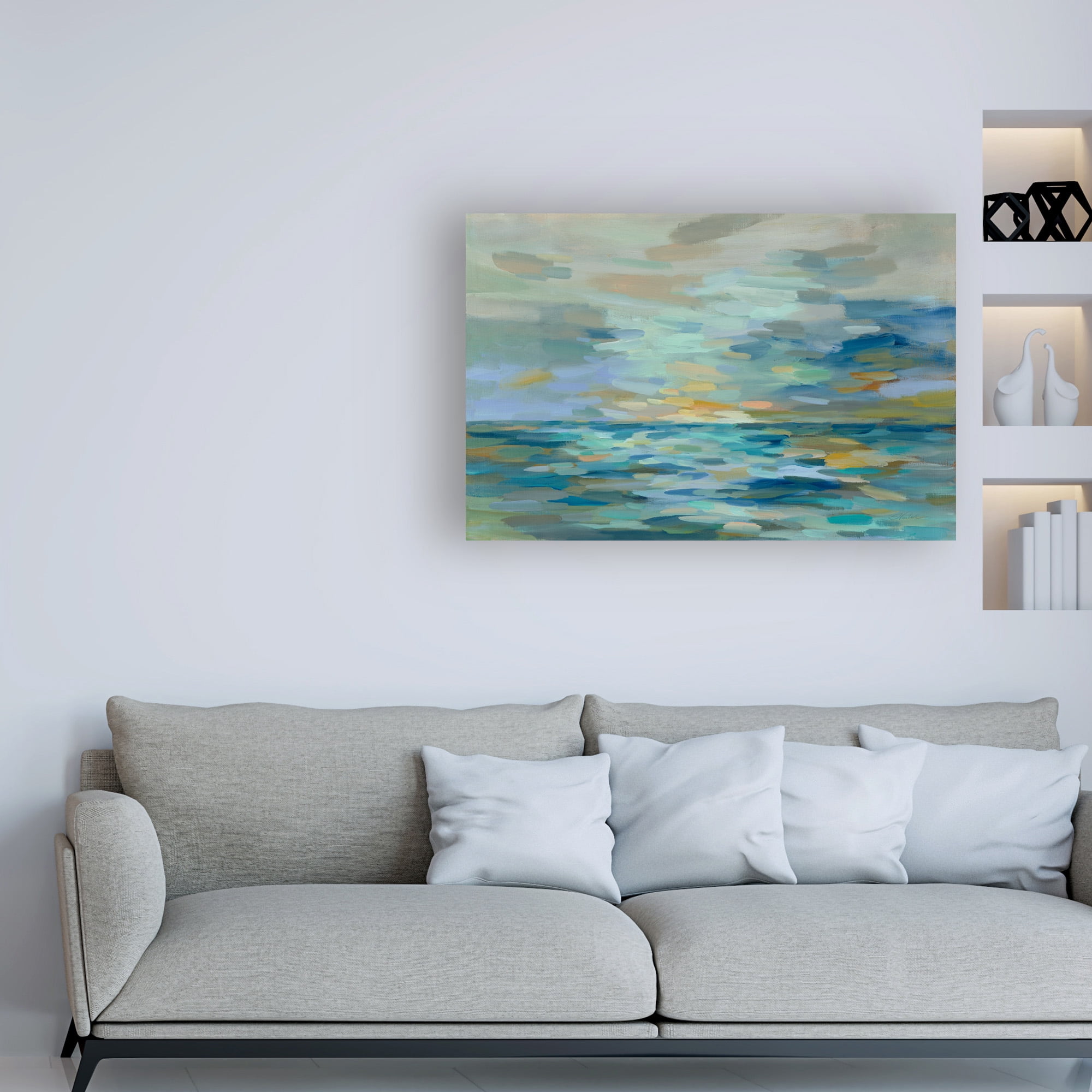 Trademark Fine Art 'Pastel Blue Sea' Canvas Art by Silvia Vassileva
