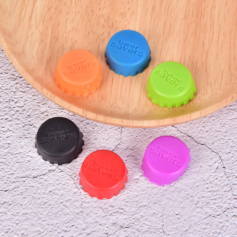 6pcs Reusable Silicone Bottle Caps Beer Cover Soda Cola Lid Wine Saver Stopper 