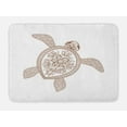 thumbnail image 1 of Turtle Bath Mat, Hand Drawn Floral Tortoise Vortex and Spiral Lines Built in Flappers, Plush Bathroom Decor Mat with Non Slip Backing, 29.5" X 17.5", White and Chestnut Brown, by Ambesonne, 1 of 2