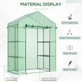 thumbnail image 4 of Outdoor Lighting Outsunny 5' x 2.5' x 6.5' Mini Walk-in Greenhouse Kit, Portable Green House with 3 Tier Shleves, Roll-Up Door, and Weatherized PE Cover for Backyard Garden, Green,Outdoor String Ligh, 4 of 5