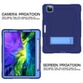thumbnail image 3 of iPad Pro 11 inch 2nd Generation 2020 Case with PET Screen Protector, Kids Case For iPad Pro 11 2020 + Pencil Holder, Heavy Duty Rugged Dropproof Shockproof Case Kickstand Protective Cover, Navy+Blue, 3 of 7