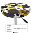 thumbnail image 4 of Kll Black Cow Print With Sunflowers Country Round Bar Chair Cushion Cover 12 Inch,Bar Stool Protector With Elastic, Soft Washable, 4 of 7