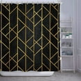 thumbnail image 5 of Cinvoph 71"x71" Shower Curtains Black Geometric Bath Curtains for Bathroom, Decorative Thickened Shower Curtain Liner with 12 Hooks, Water Repellent, Machine Washable, 5 of 6