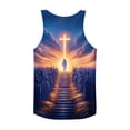 thumbnail image 6 of Gamivast Mens Sleeveless Shirts 3D Jesus Cross Sunset Graphic Tank Tops Crew Neck Workout Shirts Breathable Soft Novelty Faith Gym Bodybuilding, 6 of 6