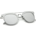 thumbnail image 4 of sunglassLA - Modern Ultra Slim Wire Frame Mirrored Flat Lens Pantos Sunglasses - 58mm, 4 of 4