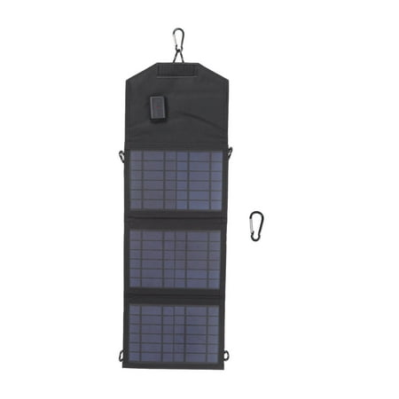 

2024 Solar Charger Portable Foldable Polysilicon Solar Power Bank with Hooks for Camping 10.5W 5V