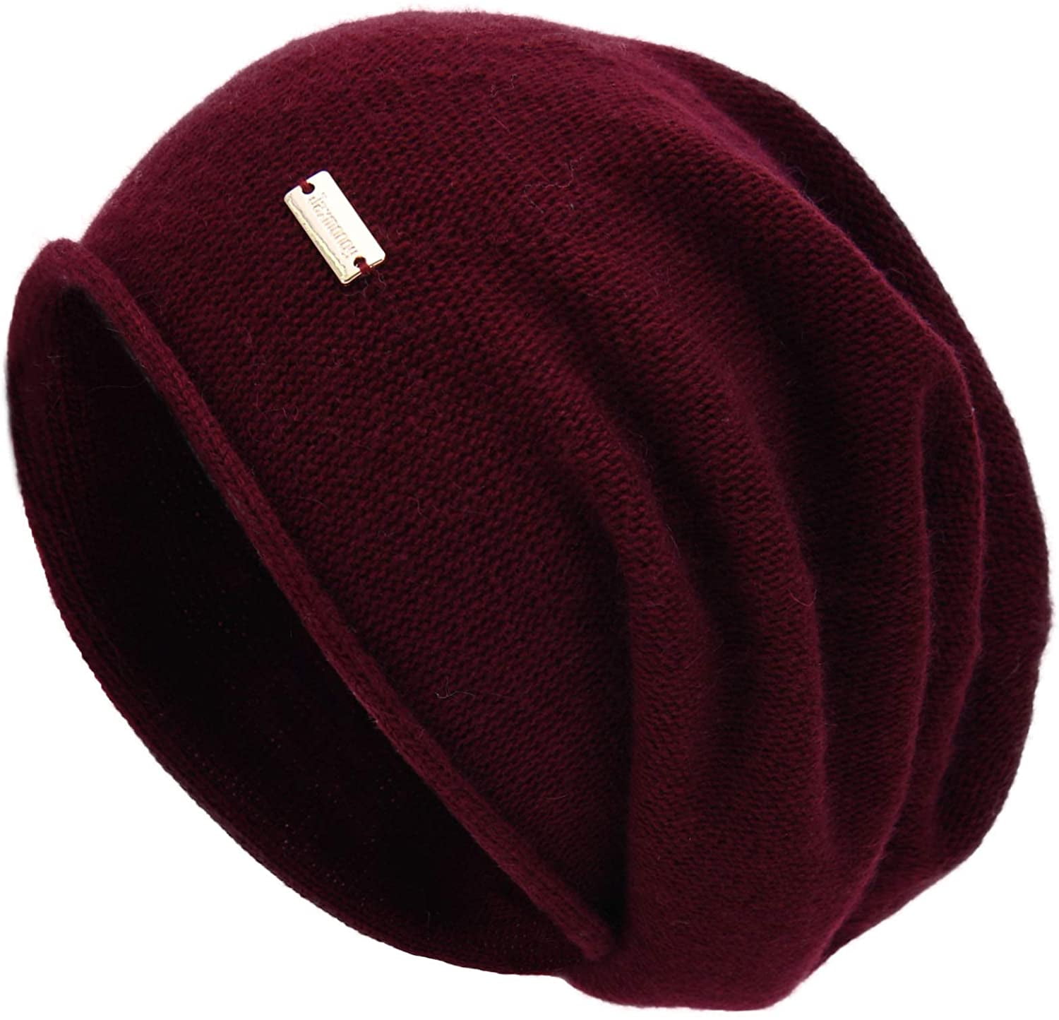 jaxmonoy Cashmere Slouchy Beanies for Women Winter Lightweight Girls Wool Knit Hat Cuffed Soft Warm Slouch Beanie Cap