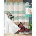 thumbnail image 3 of No Hook Shower Curtains, Country Farm Standard Bathtub Curtains with Snap in Liner, Vintage Farmhouse House Wooden Grain Waterproof Washable Fabric Bathroom Shower Curtain Sets, 72" x 72", 3 of 7