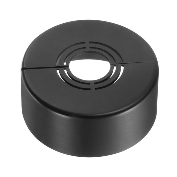 Wall Split Flange, 1 Pcs 70x30 mm - Cuttable ABS Round Escutcheon Plate Cover Buckle, Shower Arm Flange for 20/25/33mm(0.8/1.0/1.3 Inch) Water Pipe Faucet Decoration (Black)