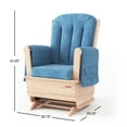 thumbnail image 2 of Foundations SafeRocker Standard Glider Rocker with Wood Skirt, Removable Microfiber Cushions, Blue, 2 of 6