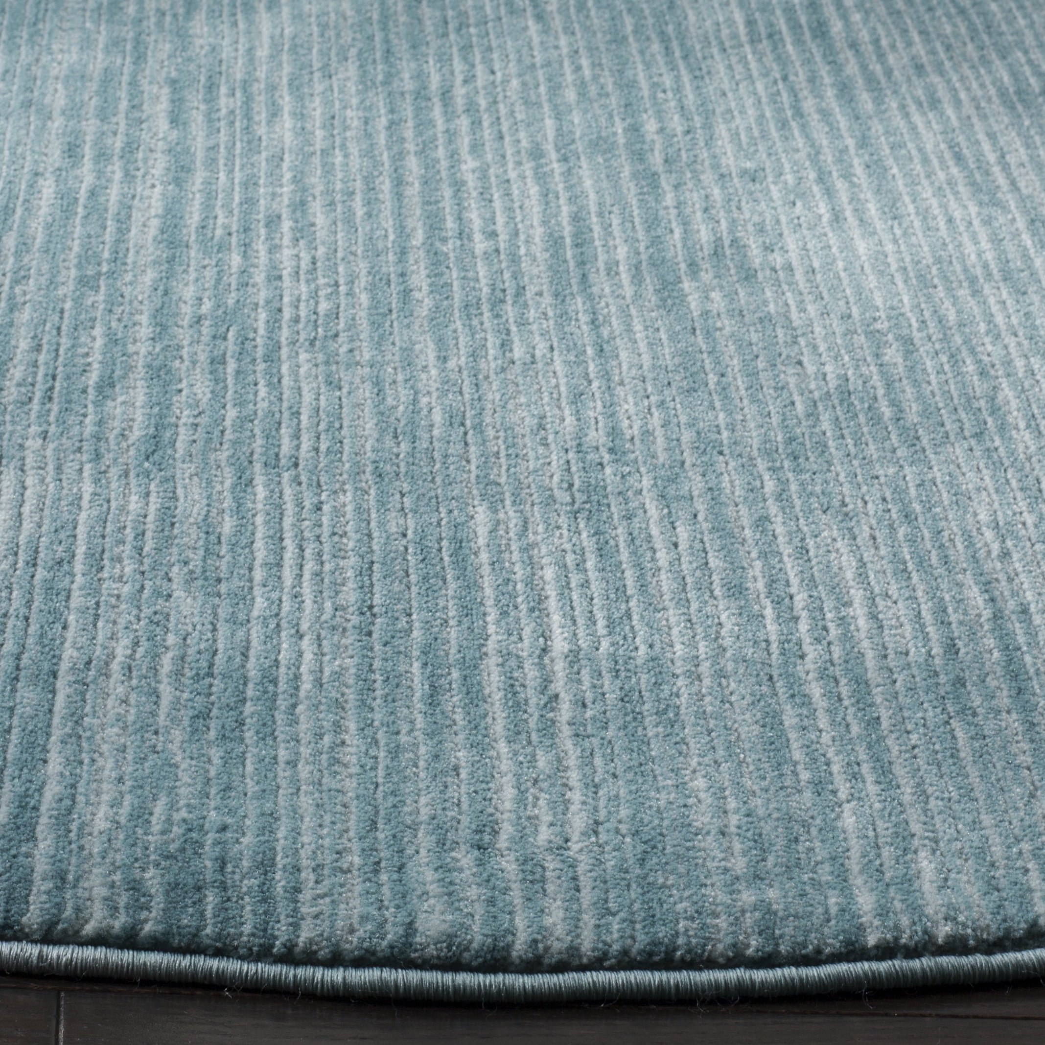 SAFAVIEH Vision Adrasteia Overdyed Solid Area Rug, Aqua, 4' x 4' Round - Modern Design, Aqua, Non-Shedding & Easy Cleaning, Ideal for Living Room, Bedroom, Dining Space