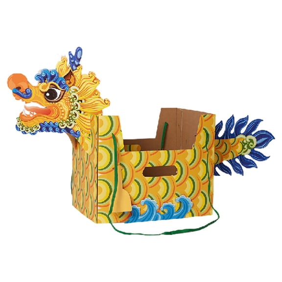 HOMYL Chinese Paper Dragon Art Crafts Props Novelty New Year Decoration for Easter Mid yellow