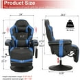 thumbnail image 2 of Massage Gaming Chair Reclining Video Game Chair Ergonomic Office Chair Height Adjustable Gamer Chair with Headrest and Lumbar Support PU Leather High Back Swivel Computer Chair, 2 of 7