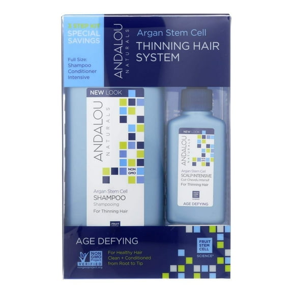 Andalou Naturals - Argan Stem Cell Age Defying Thinning Hair System Kit - 3 Piece(s)