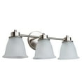 thumbnail image 3 of Aspen Creative 62256, Bathroom Vanity 3 Lights Fixture, 22" W x 8-1/2 "H x 7" D, Brushed Nickel Finish/Frosted Glass, 3 of 6