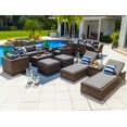 thumbnail image 1 of Tuscany 18-Piece Resin Wicker Outdoor Patio Furniture Combination Set with Sofa Lounge Set, Eight-seat Dining Set, and Chaise Lounge Set (Half-Round Brown Wicker, Sunbrella Canvas Charcoal), 1 of 3