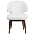 thumbnail image 4 of Scranton & Co Leather Lounge Chair in White and Walnut, 4 of 4