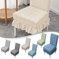 thumbnail image 4 of Ruffled Dining Seat Slipcover with Integrated Cushion and Backrest, 1 Piece Elegant Coral Sea Pattern Skirted Chair Protector for Home Kitchen Decor, 4 of 4
