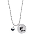 thumbnail image 1 of Delight Jewelry Resin Soccer ball Silvertone Script Initial Disc - Q - Charm Necklace, 20"+3", 1 of 4